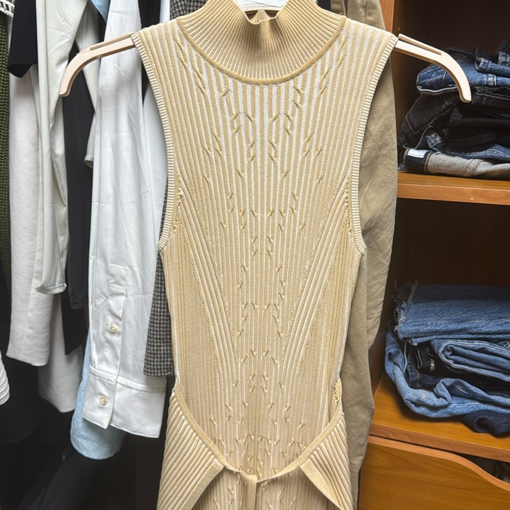 Cult Gaia gold and ivory dress